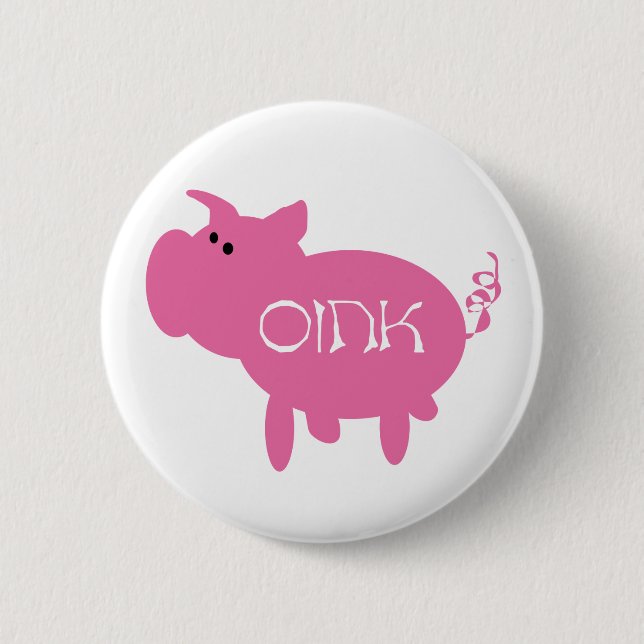 Oink rosa grisTshirts och gåvor Knapp (Framsida)