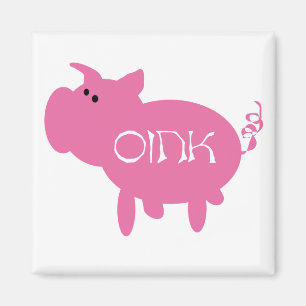 Oink rosa grisTshirts och gåvor Magnet