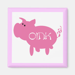 Oink rosa grisTshirts och gåvor Magnet