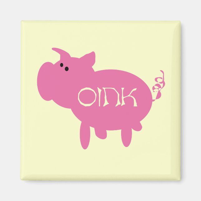 Oink rosa grisTshirts och gåvor Magnet (Framsidan)
