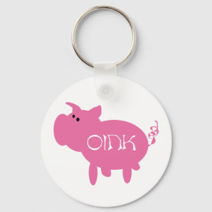 Oink rosa grisTshirts och gåvor Nyckelring