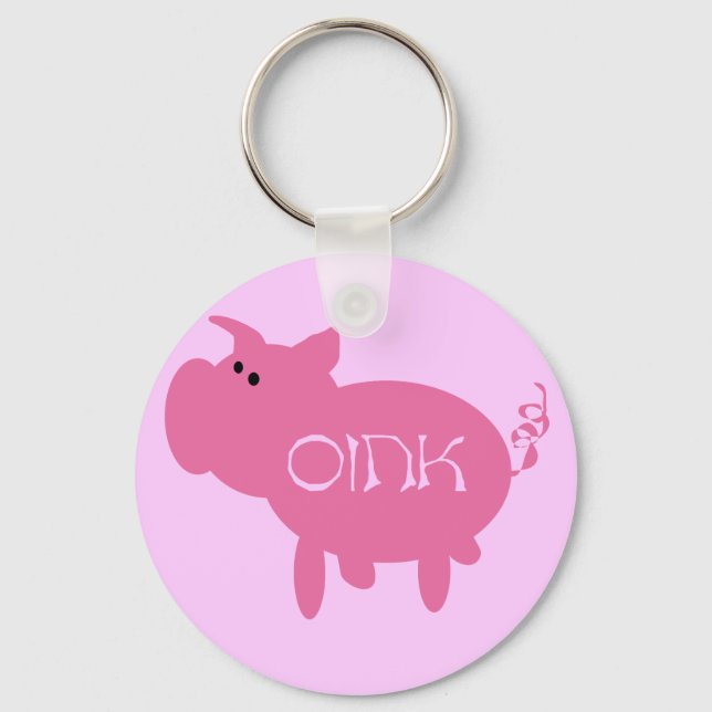 Oink rosa grisTshirts och gåvor Nyckelring (Framsida)