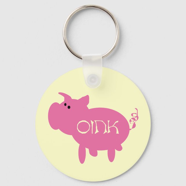 Oink rosa grisTshirts och gåvor Nyckelring (Framsida)