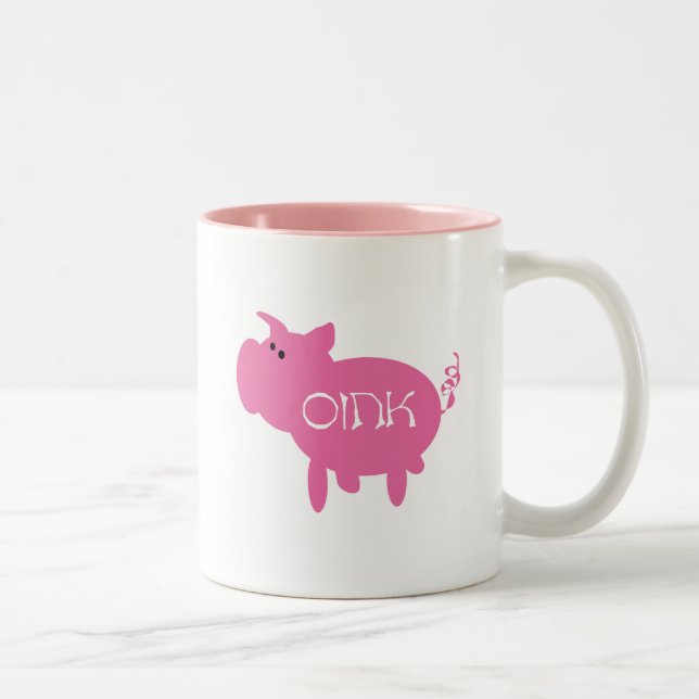 Oink rosa grisTshirts och gåvor Två-Tonad Mugg (Höger)