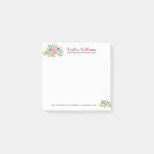 Oink Watercolor Flowers Bouquet Post-it Block