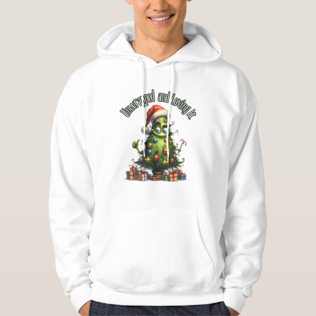 Oinslagna och överfulla - Lustigt en jul Hoodie (Framsida)