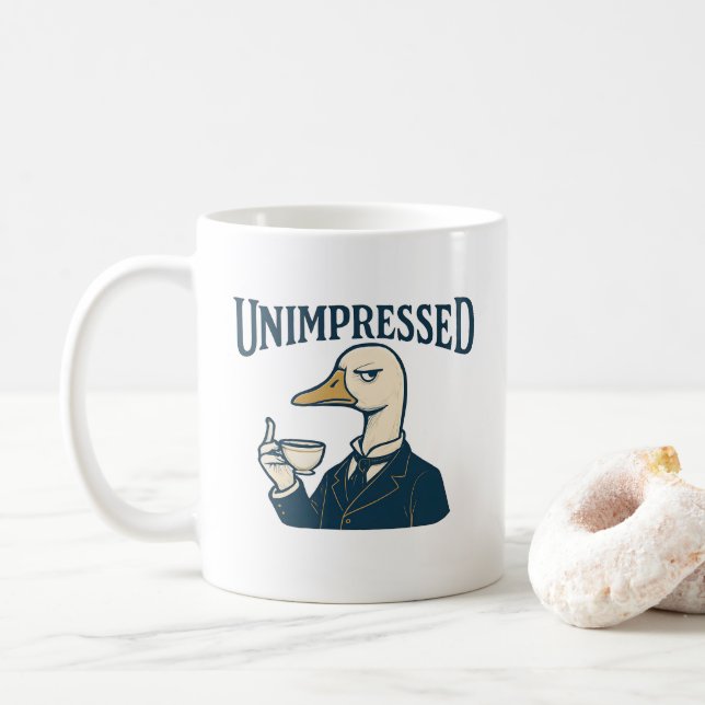 Ointresserad anka som dricker te meme kaffemugg (Med munk)
