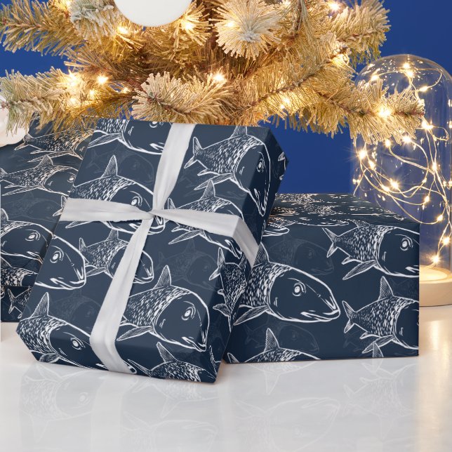 Oio - hawaiisk bonefish print mönster presentpapper (Helgdagar)