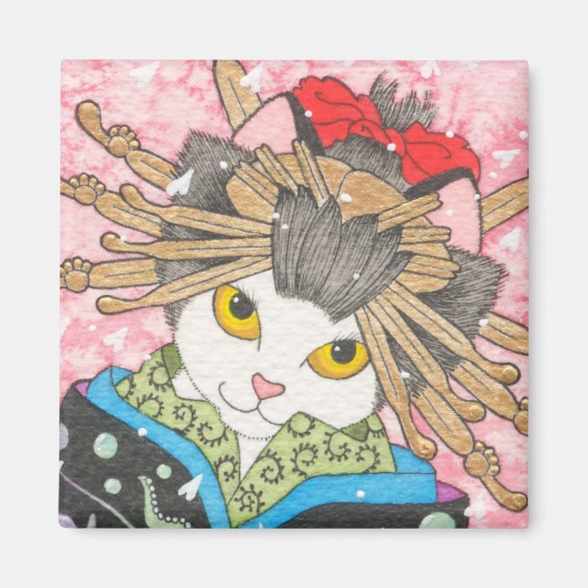 Oiran Kattunge Magnet (Framsidan)