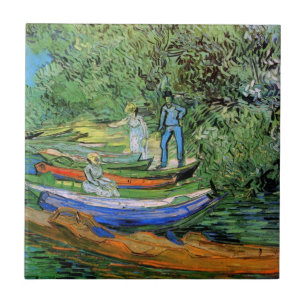 Oise-banken i Auvers av Vincent van Gogh Kakelplatta