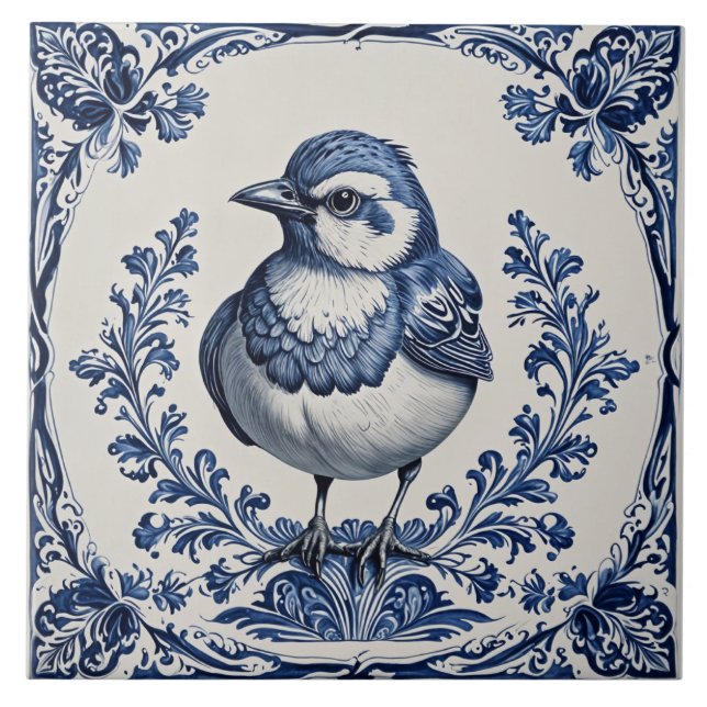 Oiseau 4 kakelplatta (Framsidan)
