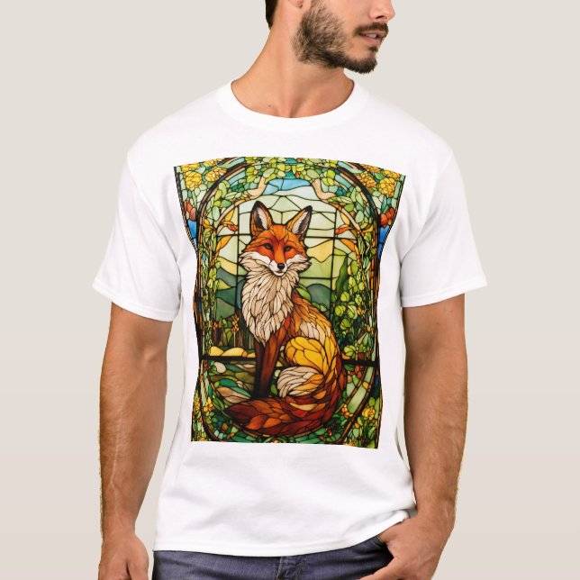 Oisextryckt bländvit Tshirt av Nacke-bomull T Shirt (Framsida)