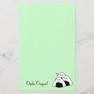 Oishii stationära Onigiri (bleken - grönt) Brevpapper
