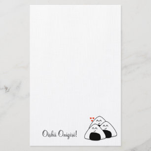 Oishii stationära Onigiri (vit) Brevpapper