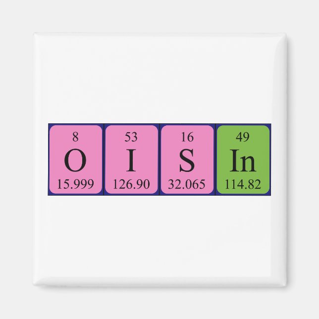 Oisin Periodiska bord namn magnet (Framsidan)