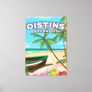 Oistins Barbados vintage strandaffisch Canvastryck