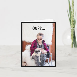 Oj! Använda Hund Shampoo Folded Greeting Card Kort