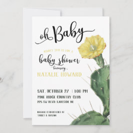 Oj Baby Blommigt Succulent Baby Shower-inbjudan Inbjudningar