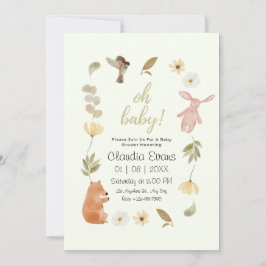 Oj, baby boho skogs- könsneutrala baby shower inbjudningar