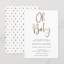 Oj, Baby Gold Foil Baby Shower-inbjudan