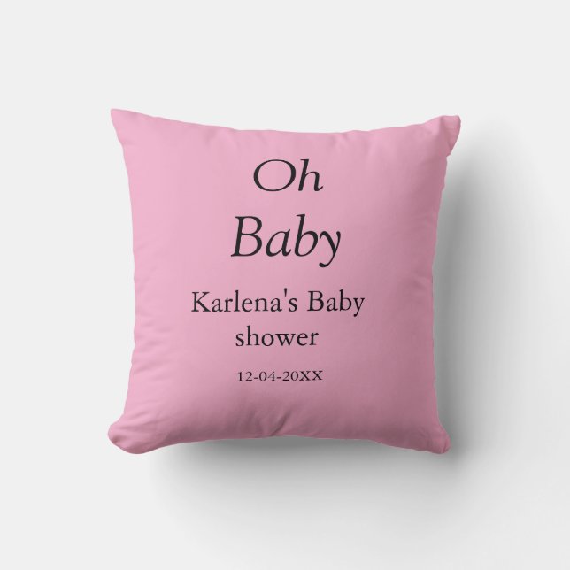 Oj baby lägg till namn babyduschdatum, minimalt t kudde (Framsida)