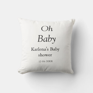 Oj baby lägg till namn babyduschdatum, minimalt t kudde