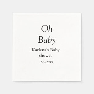 Oj baby lägg till namn babyduschdatum, minimalt t pappersservett