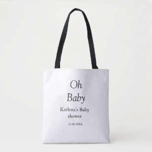 Oj baby lägg till namn babyduschdatum, minimalt t tygkasse
