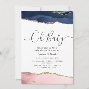 Oj Baby marinens  inbjudan till babydusch