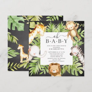 Oj baby pojke Jungle Baby Shower Inbjudan