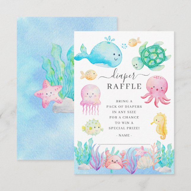 Oj Baby under havsfördämningen Raffle Inbjudningar (Fram/baksida)