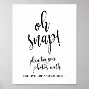 Oj Bröllopsskylt Hashtag 8x10 Poster