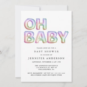 Oj. Bubblor-visning för Baby Inbjudningar