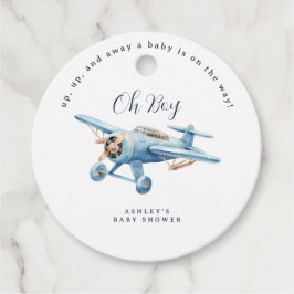 Oj då! Äventyr väntar Flygplanspojke Baby Shower Gåvor Etiketter