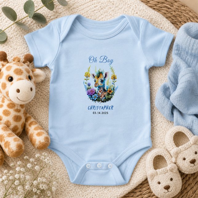 Oj då! Bebisgiraff Baby Shower  T Shirt (Oh Boy! Baby Giraffe Baby Shower Bodysuit)