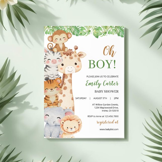 Oj då! Safari Baby Shower Inbjudan (Skapare uppladdad)