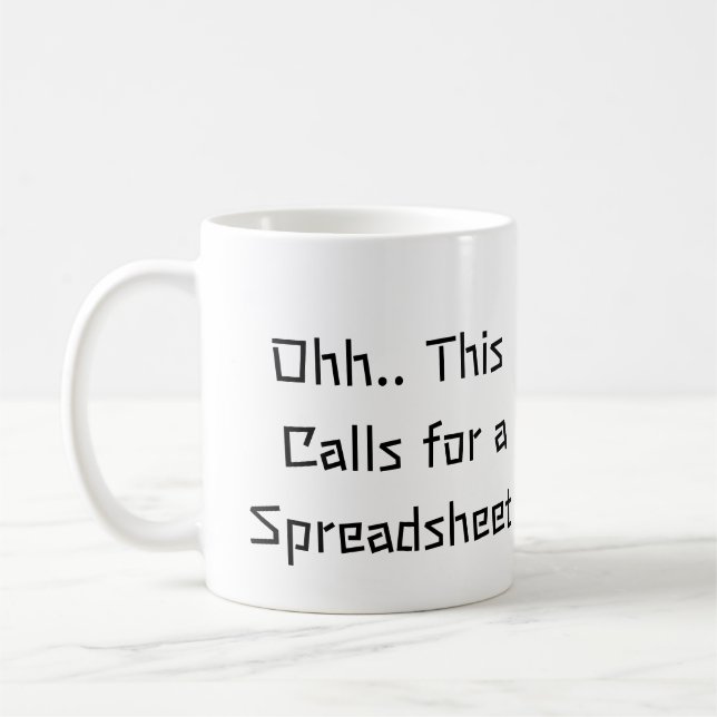 Oj, det här kräver ett kalkylblad, Excel-hjälte  Kaffemugg (Vänster)