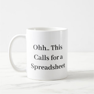 Oj det här kräver ett kalkylblad, rolig redovisn kaffemugg
