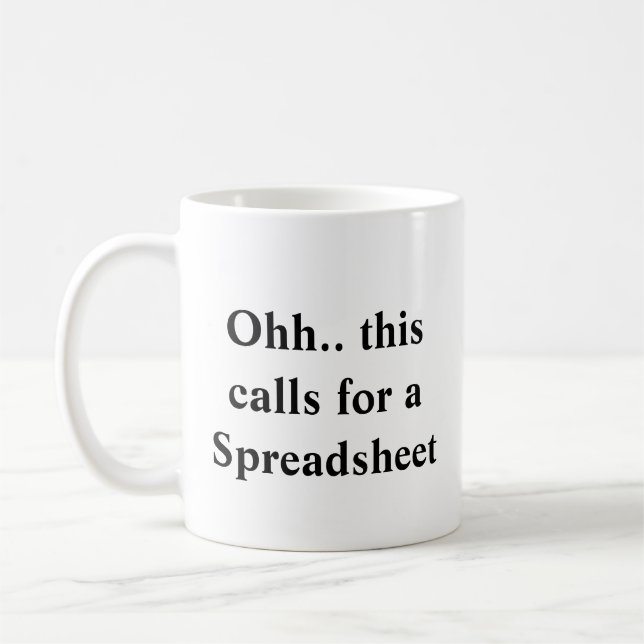Oj, detta kräver ett kalkylblad, chef & redovisnin kaffemugg (Vänster)