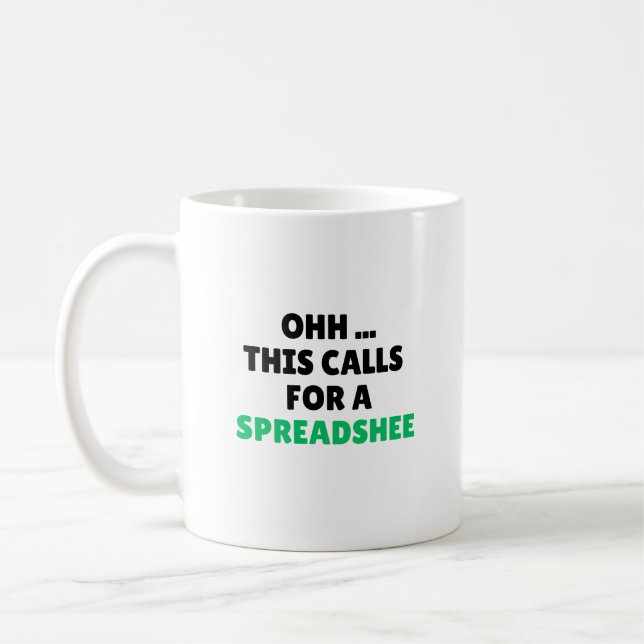 Oj detta kräver ett kalkylblad, Rolig revisor Kaffemugg (Vänster)