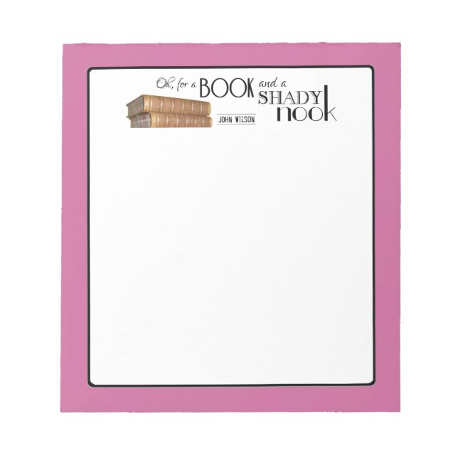 Oj för bok och en skum nook anteckningsblock (Framsida)