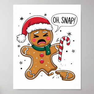Oj Gingerbread Man Söt Julgodis King Poster
