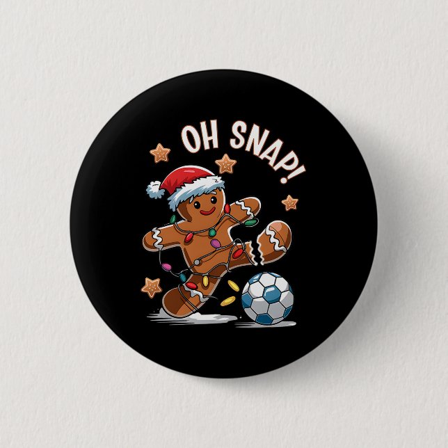 Oj Gingerbreadman Julfotboll 1  Knapp (Framsida)
