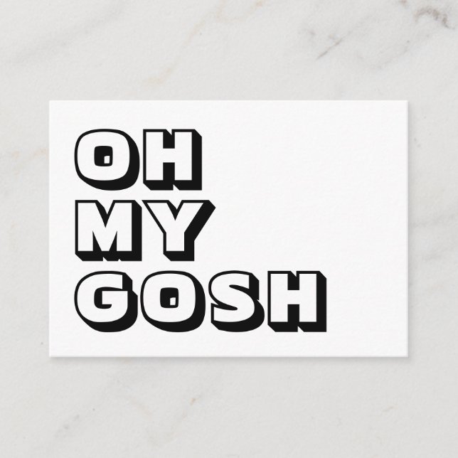 Oj, gud, svart, vitt kort (Framsida)