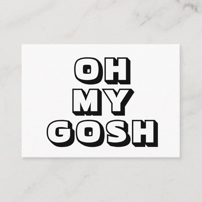 Oj, gud, svart, vitt kort (Framsida)