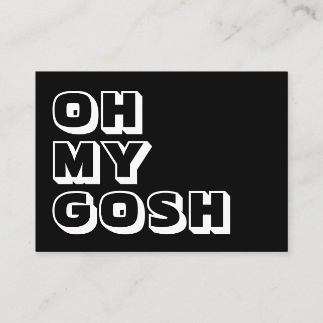 Oj, gud, svart, vitt kort (Framsida)