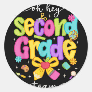 Oj hej andra klass Coquette Bow Glad återkomst til Runt Klistermärke