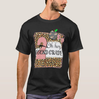 Oj hej andra klass leopard tillbaka till skolan ba t shirt