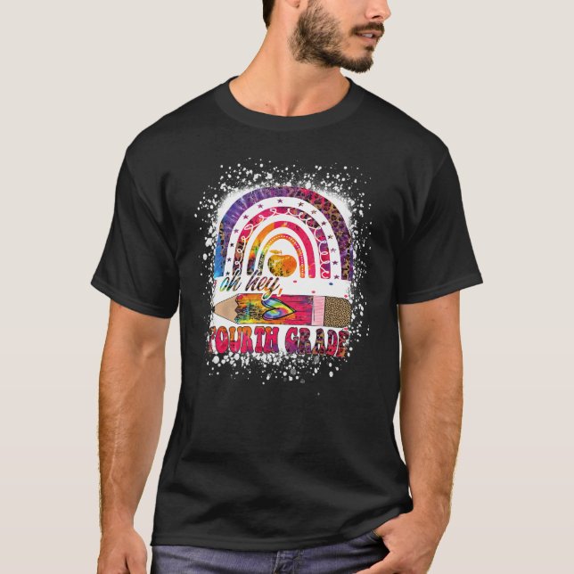 Oj Hej Fjärde Klassens Regnbåge Tie Dye Leopard Ba T Shirt (Framsida)