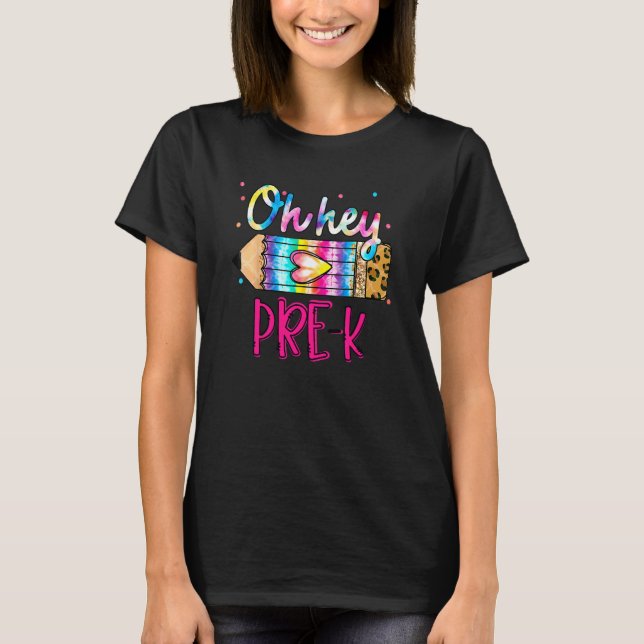 Oj hej förskola leopard tie dye penna tillbaka til t shirt (Framsida)